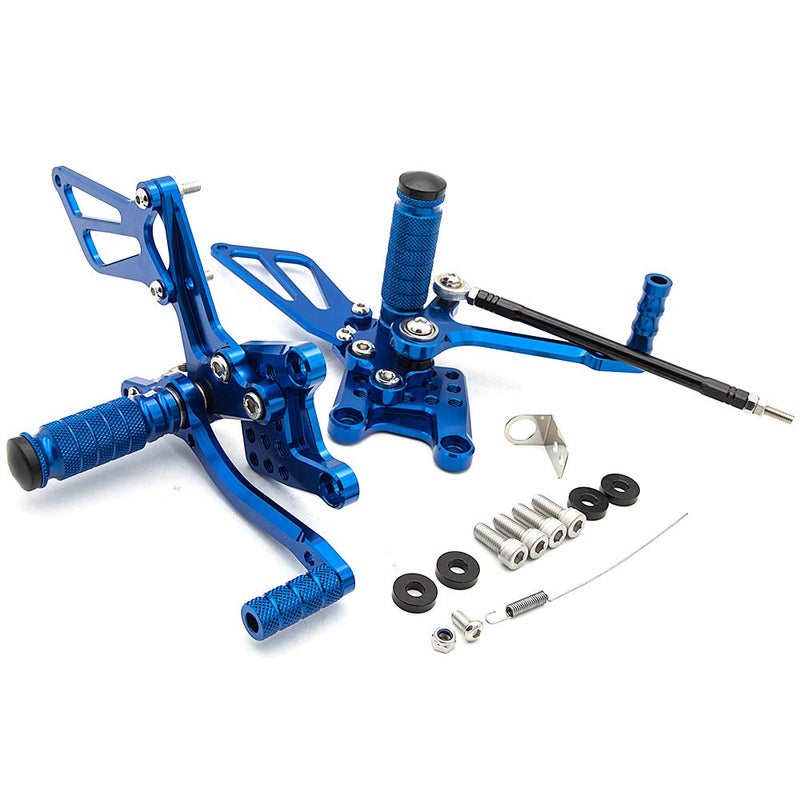PROCNC Motorcycle Aluminum Rearsets Foot pegs Rear sets Footrest Fit for Suzuki GSXR1000 2000 2001 2002 2003 2004 GSXR750 1996-2005 SV650/SV650S SV1000/S 1998-2014 GSX600 2000-2005 (Blue) - Image 4